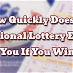 how quickly does the national lottery email you if you win
